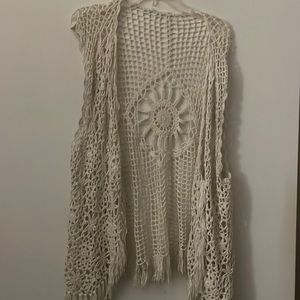 Open knit cardigan